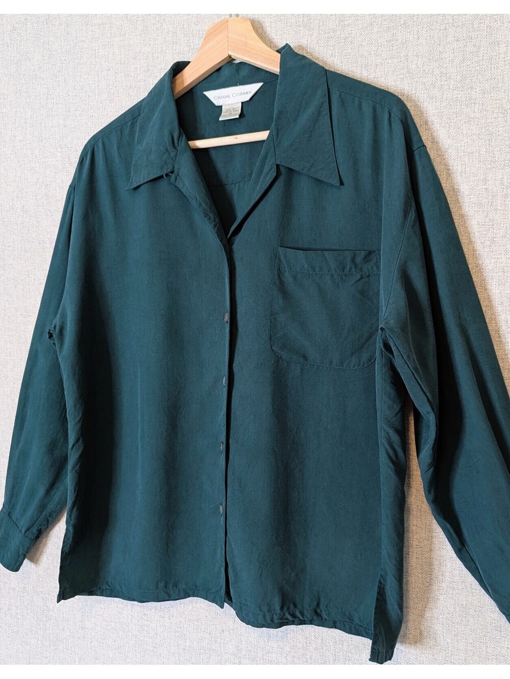 Vintage 90s matte silk button up blouse - Picture 2 of 5